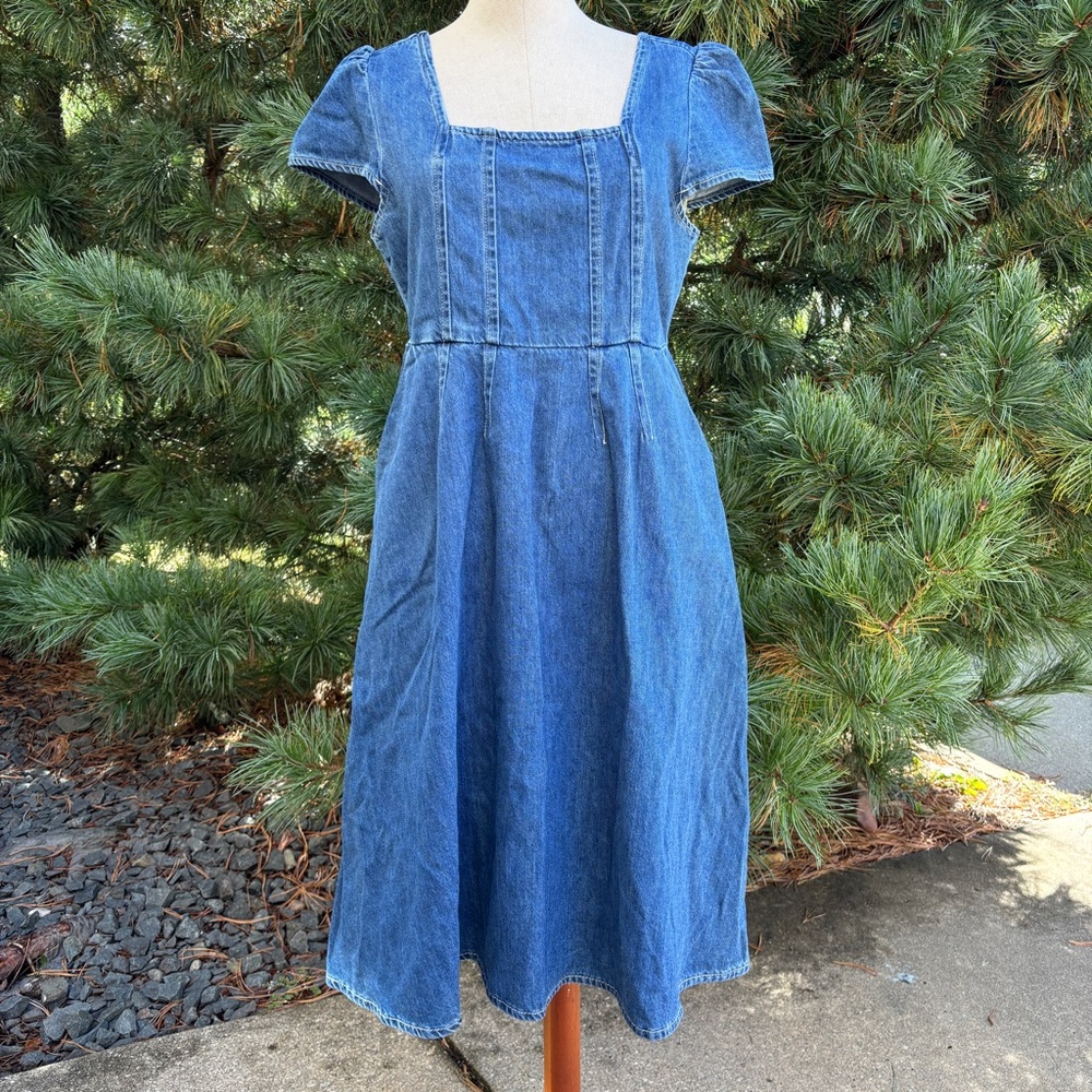 Molly Bracken Denim Blue Midi Dress